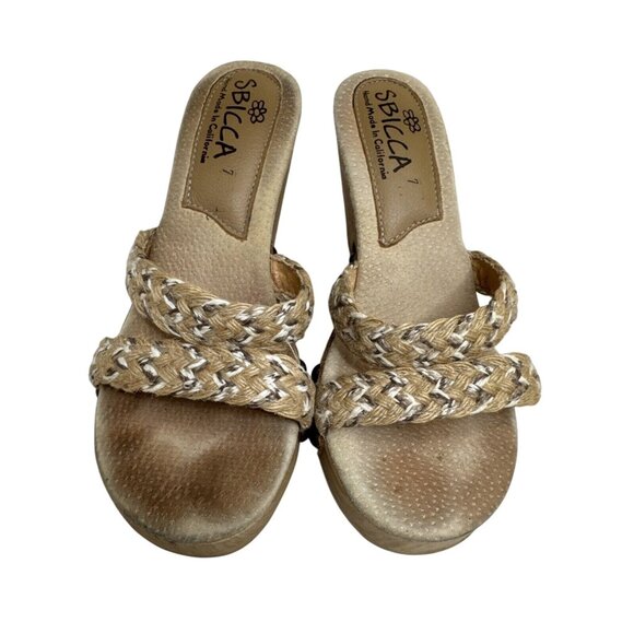 Sbicca Womens Handmade California Wedge Sandals Size 7 - Picture 1 of 6